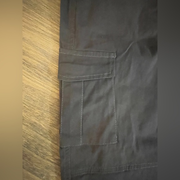 Men’s Cargo Grey Pants, Drawstring, Elastic Bottom, Size Large - Picture 2 of 12